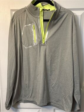 Ralph Lauren RLX Gray Pullover with Neon Yellow Trim